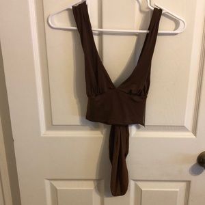 Urban Outfitters plunging tie back tank top.